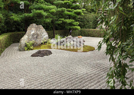 Giapponese giardino zen di Kyoto (Taizo-in) Foto Stock