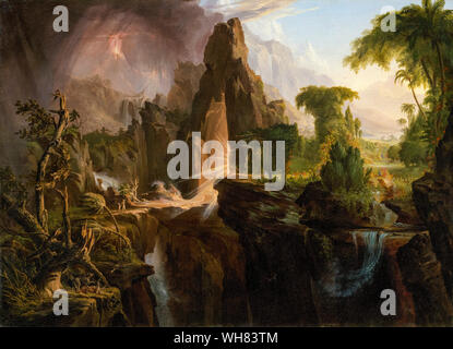 Thomas Cole, pittura, espulsione dal giardino di Eden (Adamo ed Eva), 1828 Foto Stock