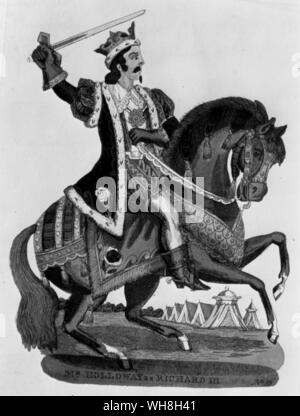 Il cavallo sul palco. James Holloway in una versione equestre di Richard III eseguito a Astley's Anfiteatro romano di Londra 1856. Da enciclopedia del cavallo pagina 301. Foto Stock