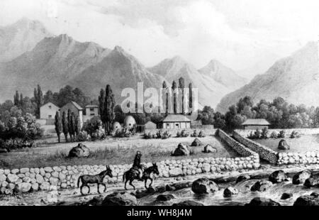 Guanta, nella valle di Coquimbo, ai piedi della Cordillera. Dopo il completamento di indagini approfondite svolte in Sud America HMS Beagle restituito tramite la Nuova Zelanda a Colchester, Inghilterra il 2 ottobre 1836. Darwin e la Beagle da Alan Moorhead, pagina 178. Foto Stock