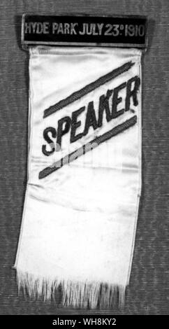 Onorevole Michael Foot Speaker Hyde Park 23 luglio 1910 sciarpa Foto Stock