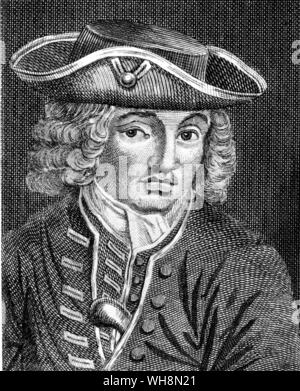 Jonathan Wild 1682-1725 ladro introduttore e capofila di un ritratto in Newgate Calendario Foto Stock