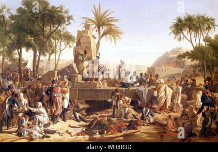 Dettaglio dall'esercito francese a Syene (aswan). La pittura di Jean Charles Tardieu. Foto Stock