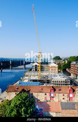 Sito in costruzione per Meliá hotel internazionale a 4 stelle, con sette piani Innside Hotel in Newcastle Quayside Foto Stock