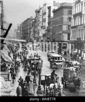 Broadway guardando a nord nei pressi di Spring Street fotografia da Mathew Brady 1867 New York Foto Stock