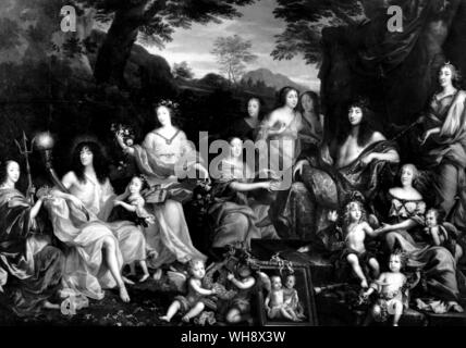 Allegoria della famiglia reale da Jean Nocret. Foto Stock