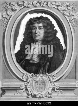 Michel de Louvois, Le Tellier (1603-1685), il Ministro francese della guerra, incisione Foto Stock