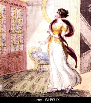 La bella e la bestia. Colorate a mano copperplates dal 1813 edizione di La Bella e la bestia. Foto Stock