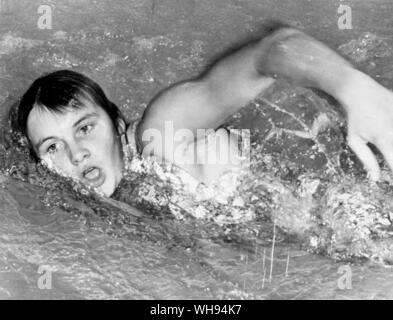 Germania. Giochi Olimpici di Monaco 1972: Shane Gould (nato nel 1956) in Australia. Ha vinto 3 medaglie d'oro, 1 d'argento e 1 di bronzo in donne di eventi di nuoto. Foto Stock