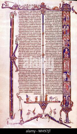 Manoscritto 13 secolo pagina da William di Devon è la Bibbia Foto Stock