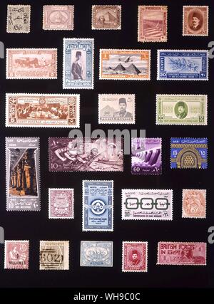 AFRICA - EGITTO: (da sinistra a destra) 1. 5 capoversi, 1866, 2. 10 par., 1867, 3. 1 millieme, 1888, 4. 200 milliemes, 1914, 5. 5 milliemes, 1923 6. 5 milliemes, 1926, 7. 20 milliemes, 1929, 8. 1 millieme, 1933, 9. 20 milliemes, 1938, 10. 5 milliemes, 1936, 11. 30 milliemes, 1939, 12. 22 + 22 milliemes, 1946, 13. 10 milliemes, 1963, 14. 10 milliemes, 1956, 15. 60 milliemes, 1960, 16. 15 milliemes, 1964, 17. 15 milliemes, 1934, 18. 35 + 15 milliemes, 1956, 19. Egiziano Repubblica araba, 30 milliemes, 1971, 20. Francese Post Office in Alessandria, 3 centesimi, 1902, 21. Francese Post Office a Port Said, 4 Foto Stock