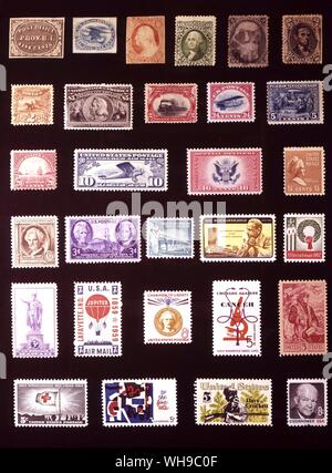 AMERICA - STATI UNITI D'AMERICA: (da sinistra a destra) 1. La provvidenza, Postmaster il problema, 5 centesimi, 1846, 2. U.S.P.O. Spedizione, 1 cent, 1851, 3. 3 centesimi, 1851, 4. 10 centesimi, 1861, 5. 2 centesimi, 1863, 6. 15 centesimi, 1866, 7. 2 centesimi, 1869, 8. 5 dollari, 1893, 9. 2 centesimi, 1901, 10. 24 centesimi, 1918, 11. 5 centesimi, 1920, 12. 20 centesimi, 1923 13. 10 centesimi, 1927, 14. 16 centesimi, 1936, 15. 1.5 centesimi, 1938, 16. 10 centesimi, 1940, 17. 3 centesimi, 1946, 18. 1,25 centesimi, 1960, 19. 4 centesimi, 1962, 20. 4 centesimi, 1962, 21. 3 centesimi, 1937, 22. 7 centesimi, 1959, 23. 8 centesimi, 1960, 24. 5 centesimi, 1965, 25. 5 centesimi, 1965, 26. 5 centesimi, Foto Stock