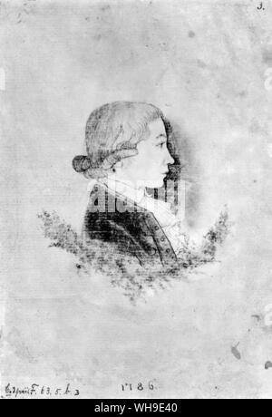 Johann Christian Friedrich Holderlin (1770-1843), tedesco poeta lirico. Foto Stock