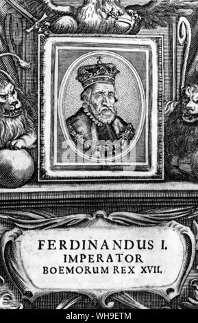 Re Ferdinando I di Boemia (1503-1564), Imperatore del Sacro Romano Impero, succeduto al fratello Carlo V nel 1558. Foto Stock