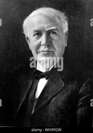 Thomas Alva Edison (1847-1931), noi lo scienziato e inventore, che fondò la Edison Light Company nel 1889. Foto Stock