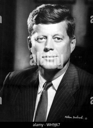 John F. Kennedy (1917-1963), trentacinquesimo presidente degli Stati Uniti d'America, 1961 al 1963. Assasinated a Dallas il 24 novembre 1963. Foto Stock