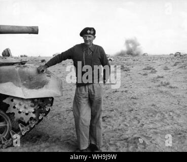 Maresciallo di Campo Bernard Montgomery (1887-1976), il generale inglese in Nord Africa durante la Seconda Guerra Mondiale. Foto Stock