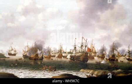 Dutch Raid su le navi inglesi Medway 1667 Foto Stock