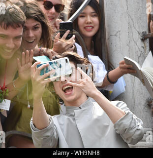 Venezia, Italia. 02Sep, 2019. Timothée Chalamet arriva al 76° Festival del Cinema di Venezia presso la Sala casinò su Settembre 02, 2019 a Venezia, Italia. Credito: Andrea Merola/risveglio/Alamy Live News Foto Stock