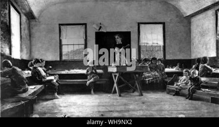 La scuola del paese da Winslow Homer. " Tutti gli alunni hanno portato i loro cene in cestelli - corn dodger, latticello e altre buone cose.' autobiografia - Foto di Mark Twain e della biografia Foto Stock