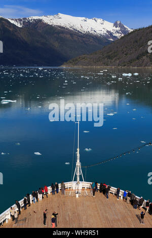 La nave di crociera, Braccio Endicott, Holkham Bay, Juneau, Alaska, Stati Uniti d'America, America del Nord Foto Stock