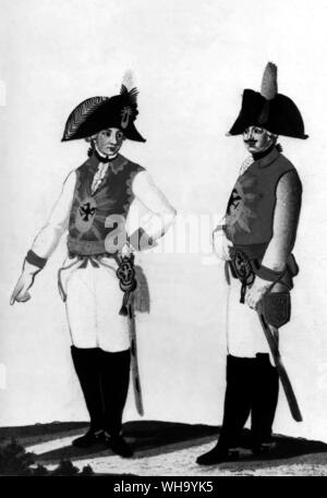 Xviii secolo la guardia del corpo di Federico II di Prussia, uniforme 1789. Foto Stock