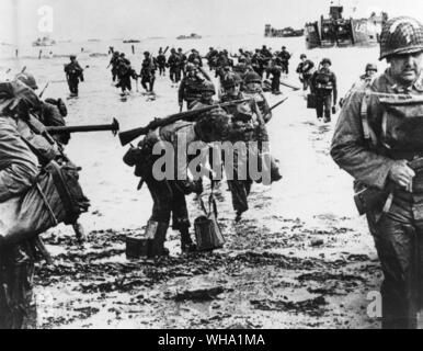 WW2: D giorno sbarchi da parte di truppe degli Stati Uniti. Giugno 1944 Foto Stock