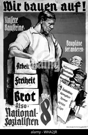 BTW: 1932 campagna elettorale tedesca poster. Foto Stock