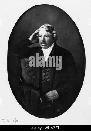 Louis Jacques Mande Daguerre, il francese pittore teatrale che ha inventato il processo daguerreotype. Foto Stock