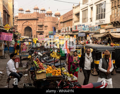 Kothe Gate, Città Vecchia, Bikaner, Rajasthan, India, Asia Foto Stock