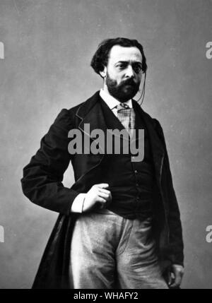 Aurelien Scholl 1833-1902. boulevardier e scrittore a Parigi durante il Secondo Impero. Autore francese e giornalista, è nato a Bordeaux il 13 luglio 1833. Egli è stato successivamente editor di Voltaire e dell'eco de Paris. Egli scrisse in gran parte per il teatro, e anche di una serie di romanzi che trattano la vita parigina. Foto Stock