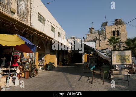 L'ingresso al 'Kasba' Kasbah Casbah o il vecchio mercato della divisa Cisgiordania città di Hebron nei territori palestinesi e Israele Foto Stock