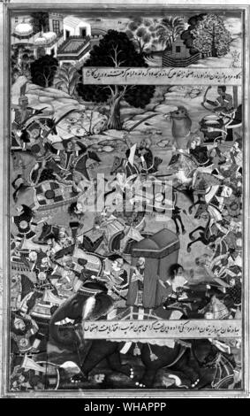 La lotta tra il Wazir Khan e Bahadur Khan vicino Chunar. Mirzapur. c 1566 Foto Stock