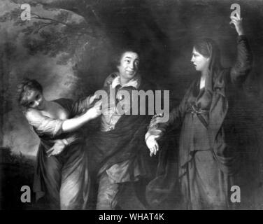 David Garrick tra la tragedia e la Commedia . da Sir Joshua Reynolds Foto Stock