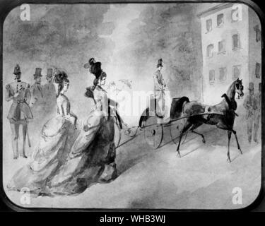 Constantin Guys, francese (1805 - 1892) Vanity Fair (La Promenade) acqua di colore e disegno a penna. Foto Stock