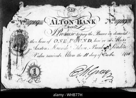 Alton Banca - una libbra nota n. 719. . Foto Stock