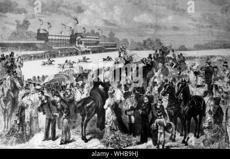 Longchamp - Il Grand Prix de Paris 1876 . Incisione di Ferdinandus Foto Stock