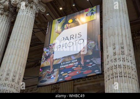 Eingangsplakatierung beim Pressebesuch der Fotokunstmesse 'PARIS PHOTO' im Grand Palais. Parigi, 10.11.2018 Foto Stock
