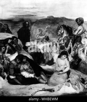 Le scene del massacro di Chios, 1822 da Ferdinand Victor Eugene Delacroix (1798 - 1863). Foto Stock