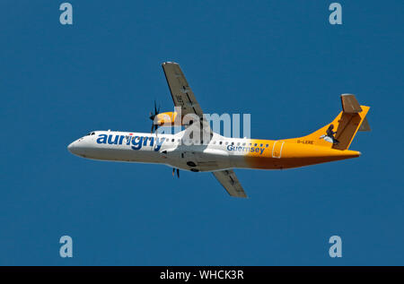 Aurigny Air Services ATR 72, Gatwick, Regno Unito Foto Stock