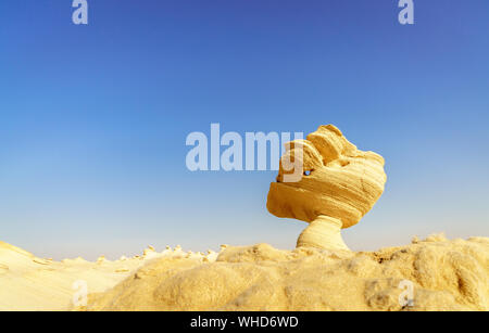 Formazioni di arenaria in Abu Dhabi desert negli Emirati Arabi Uniti Foto Stock