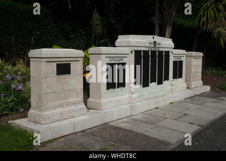 Grove Park War Memorial, Weston-Super-Mare, North Somerset, Inghilterra, Regno Unito Foto Stock