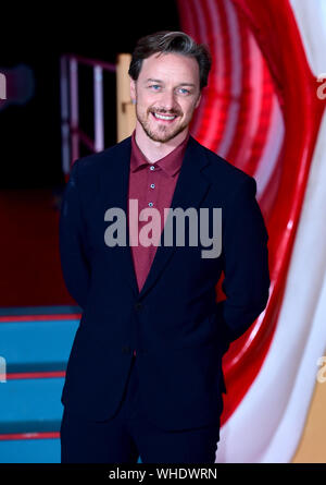 James McAvoy frequentando il Capitolo Due Premiere europeo tenutosi a volte a Waterloo, Londra. Foto Stock