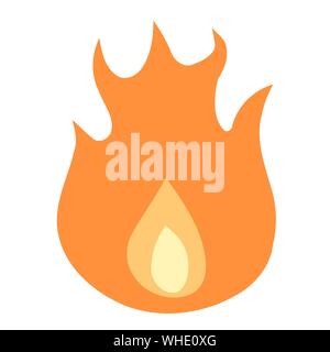 Semplice icona di fiamma - Incendio di vettore illustrazione elemento di design. Illustrazione Vettoriale