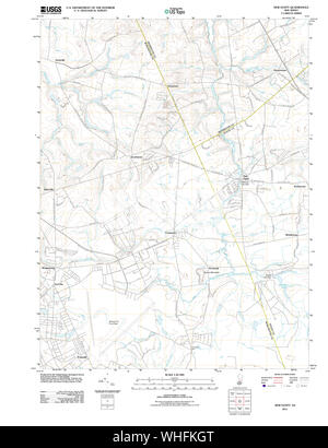 USGS TOPO Map New Jersey NJ Nuovo Egitto 20110412 TM il restauro Foto Stock