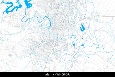 Ricco di vettore dettagliata mappa della zona di Austin, Texas, U.S.A.. Mappa modello per arredamento di casa. Illustrazione Vettoriale