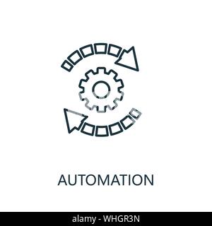 Profilo automazione icona. Linea sottile elemento concetto dalla produttività raccolta di icone. Creative icona di automazione per le applicazioni mobili e di utilizzo del web Illustrazione Vettoriale