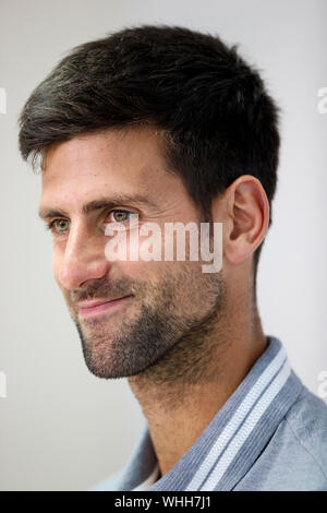Aegon International 2017, Eastbourne Inghilterra - Novak Djokovic di Serbia conferenza stampa. Lunedì 26th, Giugno. Photo credit: Nick Walker/Sport Foto Foto Stock