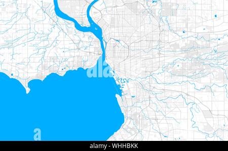 Ricco di vettore dettagliata mappa area di Buffalo, New York, U.S.A.. Mappa modello per arredamento di casa. Illustrazione Vettoriale