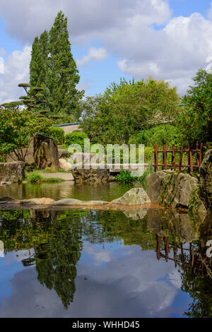 Japanischer Garten auf der Isle de Versailles in Nantes, Nantes, Isle de Versailles, Jardin Japonais - Nantes, Versailles Isola, giardino giapponese Foto Stock